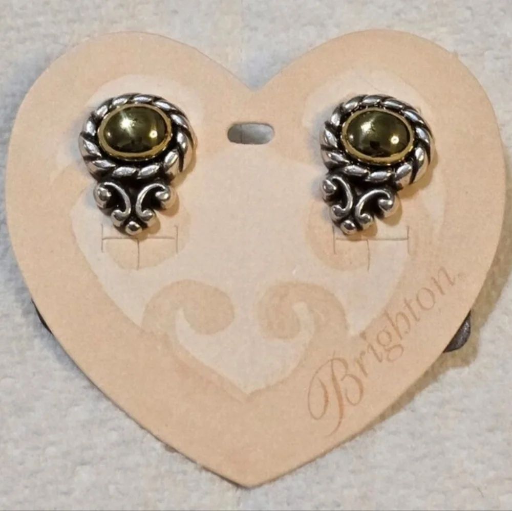 Brighton etched Mixed Metals Flower Earrings‎